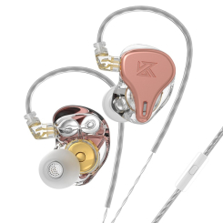 Портативні колонки та навушники - Динамічні навушники KZ DQ6S із мікрофоном Рожево-золотий (hpkzdq6srosgold)