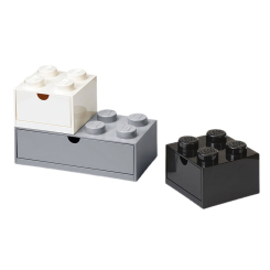 Бокси для іграшок - Набір органайзерів з висувними ящиками Цеглинки LEGO Lifestyle білий, сірий, чорний (43250801) Бокси для іграшок - Набір органайзерів з висувними ящиками Цеглинки LEGO Lifestyle білий, сірий, чорний (43250801)