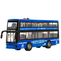 Транспорт і спецтехніка - Автомодель DIY Toys Інерційний двоповерховий автобус синій (CJ-4023760/2) Транспорт і спецтехніка - Автомодель DIY Toys Інерційний двоповерховий автобус синій (CJ-4023760/2)