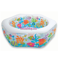 Для пляжу і плавання - Басейн надувний Океанський риф 6-ти кутовий вініл реф дно 3 секції ремкомплект у кор 191х178х61 см (56493) Для пляжу і плавання - Басейн надувний Океанський риф 6-ти кутовий вініл реф дно 3 секції ремкомплект у кор 191х178х61 см (56493)