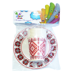 Аксесуари для свят - Посуд паперовий Party House Вишиванка 12 штук (4822621792562) Аксесуари для свят - Посуд паперовий Party House Вишиванка 12 штук (4822621792562)