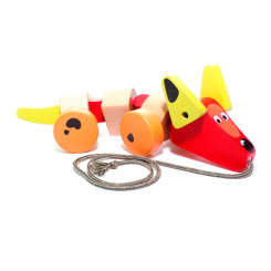 Розвивальні іграшки - Іграшка-каталка Cubika Такса дерев’яна (13623) Розвивальні іграшки - Іграшка-каталка Cubika Такса дерев’яна (13623)