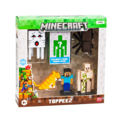 Фігурки персонажів - Набір фігурок-топерів Minecraft Стів, Кіт, Павук, Голем, Гаст (MC2060/2) Фігурки персонажів - Набір фігурок-топерів Minecraft Стів, Кіт, Павук, Голем, Гаст (MC2060/2)