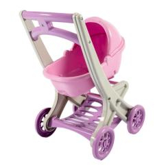 Транспорт і улюбленці - Візок для ляльки Doloni з люлькою сіро-рожева (0121/04) Транспорт і улюбленці - Візок для ляльки Doloni з люлькою сіро-рожева (0121/04)