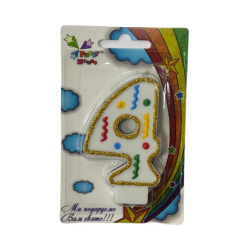 Аксесуари для свят - Свічка Party House Цифра 4 (4823848301407) Аксесуари для свят - Свічка Party House Цифра 4 (4823848301407)