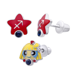 Ювелірні прикраси - Сережки UmaUmi Стрілець з синім талісманом (2210000015432) Ювелірні прикраси - Сережки UmaUmi Стрілець з синім талісманом (2210000015432)