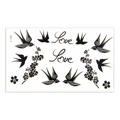 Косметика - Набір тату для тіла Tattooshka Закохані ластівки (T-165) Косметика - Набір тату для тіла Tattooshka Закохані ластівки (T-165)