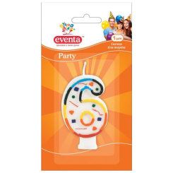 Аксесуари для свят - Свічка для торта EVENTA Цифра 6 (39100800) Аксесуари для свят - Свічка для торта EVENTA Цифра 6 (39100800)