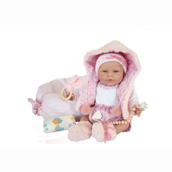 Пупси - Пупс Munecas De Cuna у рожевому комбінезоні 45 см (8436587141744) Пупси - Пупс Munecas De Cuna у рожевому комбінезоні 45 см (8436587141744)