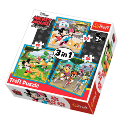 Пазли - Пазл Trefl 3 в 1 Міккі Маус з друзями (34846) Пазли - Пазл Trefl 3 в 1 Міккі Маус з друзями (34846)