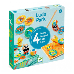 Настільні ігри - Настільна гра DJECO Лудопарк 4 в 1 (DJ01698) Настільні ігри - Настільна гра DJECO Лудопарк 4 в 1 (DJ01698)