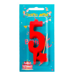 Аксесуари для свят - Свічка Свято мрій Цифра 5 (60562) Аксесуари для свят - Свічка Свято мрій Цифра 5 (60562)