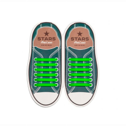 Захисне спорядження - Силіконові антишнурки AntiLaces Stars 57 мм 12 шт зелені (SG565) Захисне спорядження - Силіконові антишнурки AntiLaces Stars 57 мм 12 шт зелені (SG565)