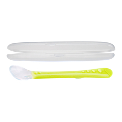 Дитячий посуд та аксесуари - Силіконова ложка Nuby у футлярі зелена (5556/5556grn) Дитячий посуд та аксесуари - Силіконова ложка Nuby у футлярі зелена (5556/5556grn)