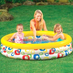 Для пляжу і плавання - Басейн надувний Квадратики круглий 3 секції ремкомплект у кор 147х33 см (58439) Для пляжу і плавання - Басейн надувний Квадратики круглий 3 секції ремкомплект у кор 147х33 см (58439)