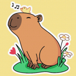 Товари для малювання - Картина за номерами Ідейка Капібара слухає спів пташок 30х30 см (KHO6750) Товари для малювання - Картина за номерами Ідейка Капібара слухає спів пташок 30х30 см (KHO6750)