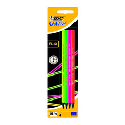 Канцтовари - Олівець Fluo BIC Evolution НВ 4 шт в наборі (940758) Канцтовари - Олівець Fluo BIC Evolution НВ 4 шт в наборі (940758)