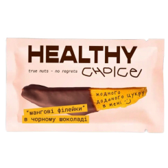Солодощі - Фруктовий снек Healthy choice Мангові філейки в чорному шоколаді 45 г (4820237130709) Солодощі - Фруктовий снек Healthy choice Мангові філейки в чорному шоколаді 45 г (4820237130709)