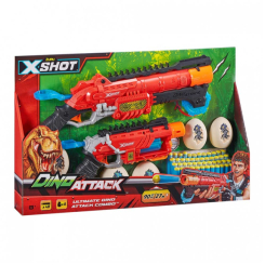Помпова зброя - Набір швидкострільних бластерів X-Shot Dino Combo Pack з аксесуарами та 48 патронами (4859) Помпова зброя - Набір швидкострільних бластерів X-Shot Dino Combo Pack з аксесуарами та 48 патронами (4859)