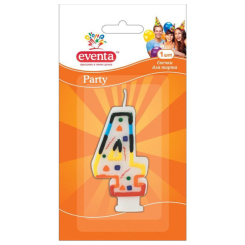 Аксесуари для свят - Свічка для торта EVENTA Цифра 4 (39100600) Аксесуари для свят - Свічка для торта EVENTA Цифра 4 (39100600)