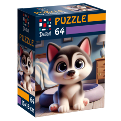 Пазли - Пазл De.tail Малий хаскі 64 деталі (DT1234-16) Пазли - Пазл De.tail Малий хаскі 64 деталі (DT1234-16)
