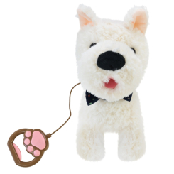 М'які тварини - Інтерактивна м'яка іграшка Кращий друг Собачка на повідку біла (BF2503/1) М'які тварини - Інтерактивна м'яка іграшка Кращий друг Собачка на повідку біла (BF2503/1)