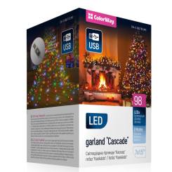 Аксесуари для свят - Світлодіодна гірлянда-каскад СolorWay LED 98 7x1.5м 8 функцій різнокольорова USB (CW-G-98L71CUMC) Аксесуари для свят - Світлодіодна гірлянда-каскад СolorWay LED 98 7x1.5м 8 функцій різнокольорова USB (CW-G-98L71CUMC)