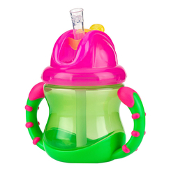 Дитячий посуд та аксесуари - Поїльник Nuby Flip-It з трубочкою-непроливайкою зелений (NV0404002/NV0404002grn) Дитячий посуд та аксесуари - Поїльник Nuby Flip-It з трубочкою-непроливайкою зелений (NV0404002/NV0404002grn)