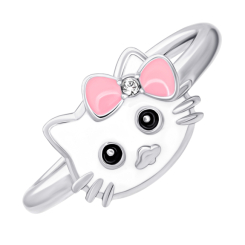 Ювелірні прикраси - Каблучка UmaUmi Кіті-котик із біло-рожевою емаллю та фіанітом (119570700611) Ювелірні прикраси - Каблучка UmaUmi Кіті-котик із біло-рожевою емаллю та фіанітом (119570700611)