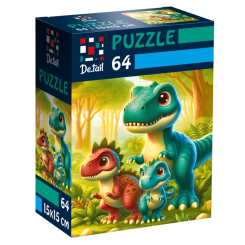 Пазли - Пазл De.tail Веселі динозаврики 64 деталі (DT1234-21) Пазли - Пазл De.tail Веселі динозаврики 64 деталі (DT1234-21)