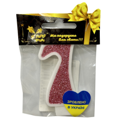 Аксесуари для свят - Свічка Party House Цифра 7 рожева (4823848300370) Аксесуари для свят - Свічка Party House Цифра 7 рожева (4823848300370)