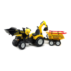 Велосипеди - Веломобіль Falk Трактор Силовий навантажувач із причепом і ковшами жовтий (1000WH) Велосипеди - Веломобіль Falk Трактор Силовий навантажувач із причепом і ковшами жовтий (1000WH)
