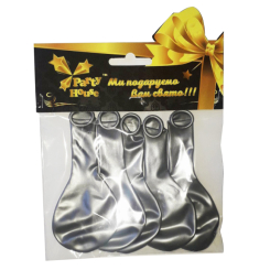 Аксесуари для свят - Кульки Party House Металік срібло 5 штук (8038483001049) Аксесуари для свят - Кульки Party House Металік срібло 5 штук (8038483001049)