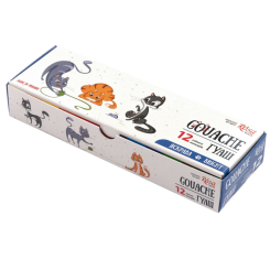 Канцтовари - Набір гуашевих фарб ROSA Kids Cats 12 кольорів (301103) Канцтовари - Набір гуашевих фарб ROSA Kids Cats 12 кольорів (301103)