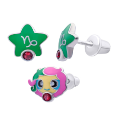 Ювелірні прикраси - Сережки UmaUmi Козоріг з бордовим талісманом (2210000015449) Ювелірні прикраси - Сережки UmaUmi Козоріг з бордовим талісманом (2210000015449)