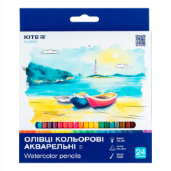 Канцтовари - Олівці кольорові Kite Classic акварельні 24 кольори (K-1050) Канцтовари - Олівці кольорові Kite Classic акварельні 24 кольори (K-1050)
