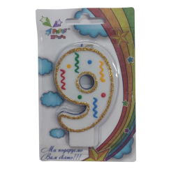 Аксесуари для свят - Свічка Party House Цифра 9 (4823848301902) Аксесуари для свят - Свічка Party House Цифра 9 (4823848301902)