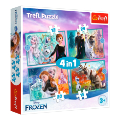 Пазли - Пазли Trefl Frozen Дивовижний світ 4 в 1 (34381) Пазли - Пазли Trefl Frozen Дивовижний світ 4 в 1 (34381)