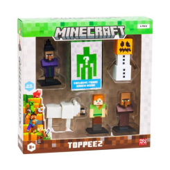 Фігурки персонажів - Набір фігурок-топерів Minecraft Відьма, Вовк, Алекс, Сніговик, Житель (MC2060/4) Фігурки персонажів - Набір фігурок-топерів Minecraft Відьма, Вовк, Алекс, Сніговик, Житель (MC2060/4)