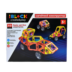 Магнітні конструктори - Магнітний конструктор IBLOCK 32 деталі (PL-923-528) Магнітні конструктори - Магнітний конструктор IBLOCK 32 деталі (PL-923-528)