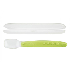 Дитячий посуд та аксесуари - Силіконова ложка з контейнером Nuby жовта (5555/5555ylw) Дитячий посуд та аксесуари - Силіконова ложка з контейнером Nuby жовта (5555/5555ylw)