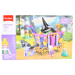 Конструктори з унікальними деталями - Конструктор Sluban Рожева серія Карета 287 деталей (M38-B1056) Конструктори з унікальними деталями - Конструктор Sluban Рожева серія Карета 287 деталей (M38-B1056)