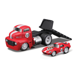 Транспорт і спецтехніка - Ігровий набір Maisto Muscle machines Трейлер-транспортер та машинка 1950 Ford COE Flatbed та 1965 Shelby Cobra Daytona Coupe (11532/5) Транспорт і спецтехніка - Ігровий набір Maisto Muscle machines Трейлер-транспортер та машинка 1950 Ford COE Flatbed та 1965 Shelby Cobra Daytona Coupe (11532/5)
