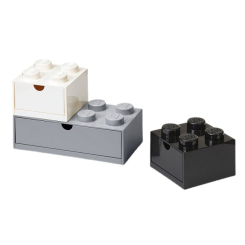 Бокси для іграшок - Набір органайзерів з висувними ящиками Цеглинки LEGO Lifestyle білий, сірий, чорний (43250801) Бокси для іграшок - Набір органайзерів з висувними ящиками Цеглинки LEGO Lifestyle білий, сірий, чорний (43250801)