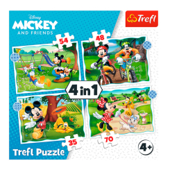 Пазли - Пазли Trefl Гарний день Міккі Мауса 4 в 1 (34604) Пазли - Пазли Trefl Гарний день Міккі Мауса 4 в 1 (34604)