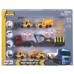 Транспорт і спецтехніка - Ігровий набір Maisto Mini work machines Бордова вантажівка-тягач з із причепом (12630/4) Транспорт і спецтехніка - Ігровий набір Maisto Mini work machines Бордова вантажівка-тягач з із причепом (12630/4)