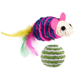 Іграшки для котів - Набір іграшок-дражнилок для котів Friend is М'яч і мишка (FG240419034N) Іграшки для котів - Набір іграшок-дражнилок для котів Friend is М'яч і мишка (FG240419034N)
