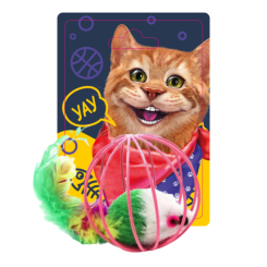 Іграшки для котів - Іграшка-дражнилка для котів Friend is М'яч з мишкою (FG240419018N) Іграшки для котів - Іграшка-дражнилка для котів Friend is М'яч з мишкою (FG240419018N)