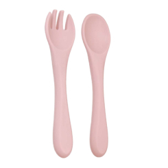 Дитячий посуд та аксесуари - Силіконова ложка з виделкою Lindo рожева (4890211019665) Дитячий посуд та аксесуари - Силіконова ложка з виделкою Lindo рожева (4890211019665)