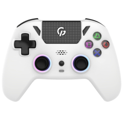 Геймпади - Геймпад GamePro BT 5.3/USB PC/iOS/Android/PS3/PS4 RGB White (GPS13W) Геймпади - Геймпад GamePro BT 5.3/USB PC/iOS/Android/PS3/PS4 RGB White (GPS13W)